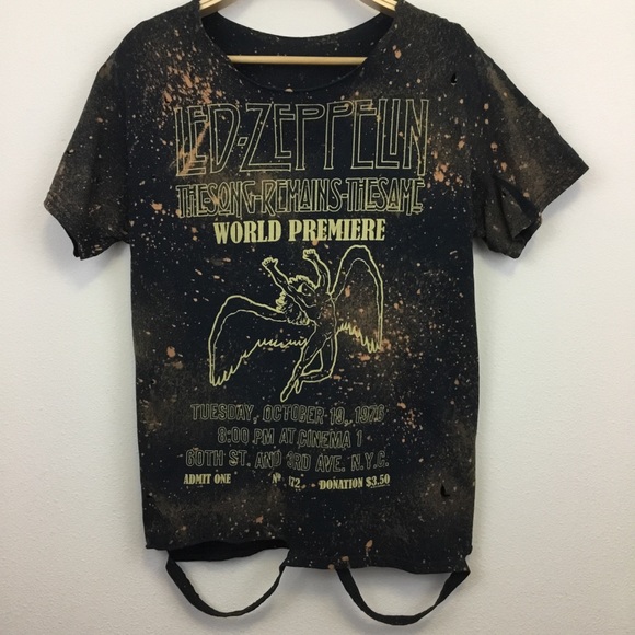 Led Zeppelin Tops - Led Zeppelin Distressed Tee - See Measurments